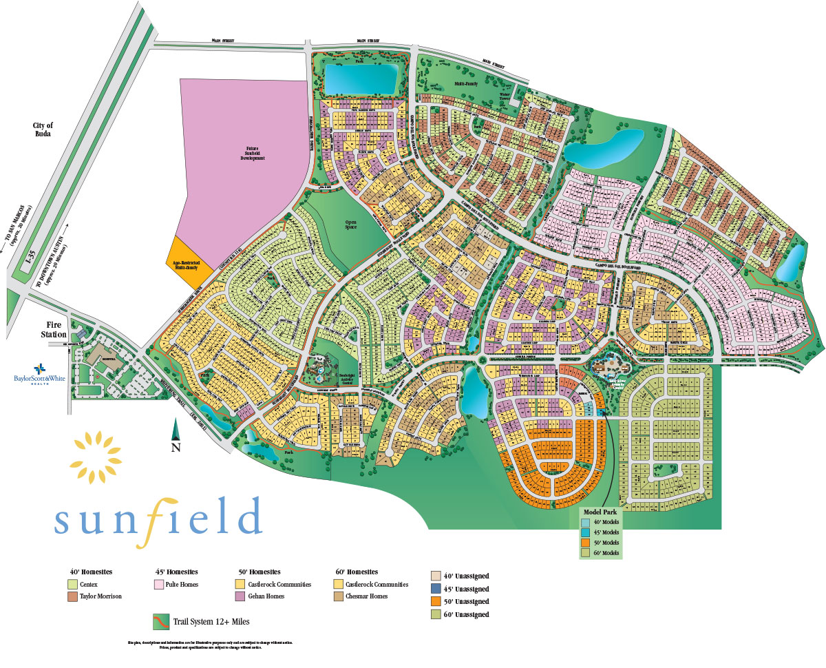 Site Map Sunfield Buda, TX